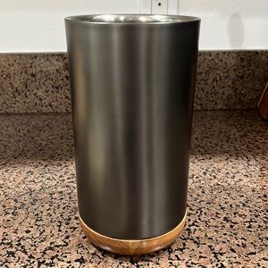 Crate&Barrel Fenton Graphite and Wood Wine Cooler